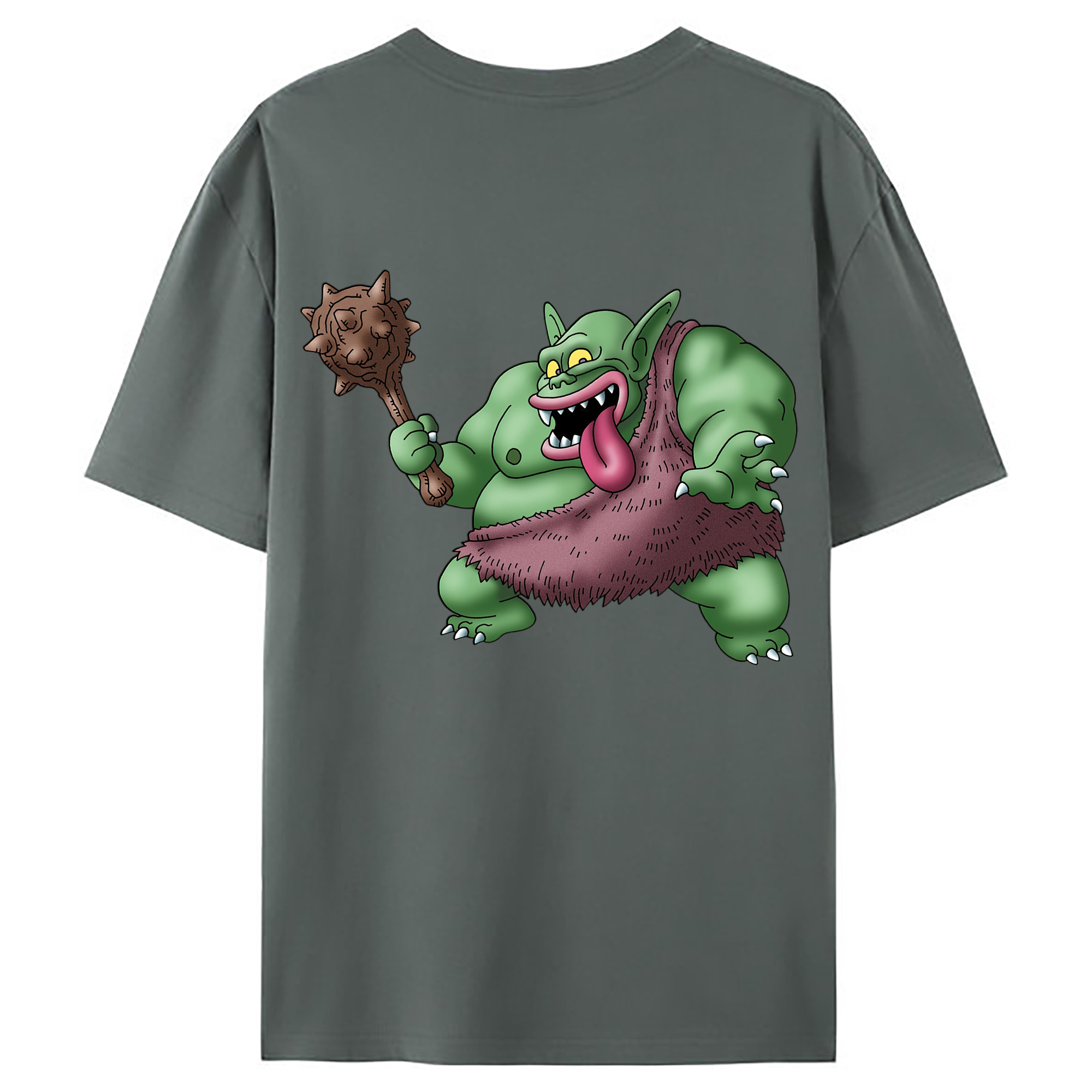 （画像用） ドラゴンクエスト Doragon Kuesuto Dragon Quest 綿100％ メンズ半袖Tシャツ（バックプリント） 通気性